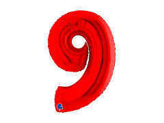 Balon foliowy cyfra 9 czerwony - 40" - 1 szt.