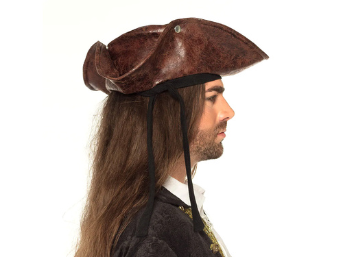 Brązowy kapelusz Pirata - 1 szt.