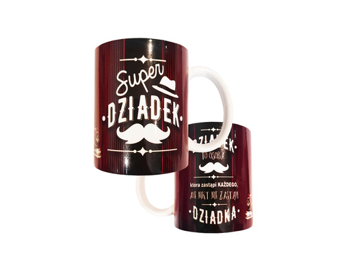 Kubek ceramiczny z wierszykiem Super Dziadek