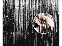 Kurtyna - zasłona na drzwi metaliczna czarna - 90 cm x 240 cm