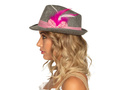 Kapelusz bawarski z różowymi piórkami - 1 szt.