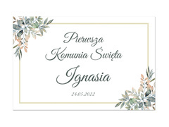Plakat komunijny personalizowany - I Komunia Święta - 90x60 cm