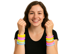 Bransoletki świecące - fluorescencyjne - mix kolorów - 50 szt.