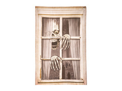 Dekoracja na okno z szkieletem na Halloween - 1 szt.