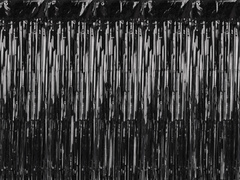 Kurtyna - zasłona na drzwi metaliczna czarna - 2,5 m x 90 cm