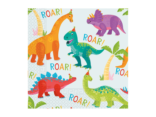 Serwetki urodzinowe Dino - 33 cm - 20 szt.