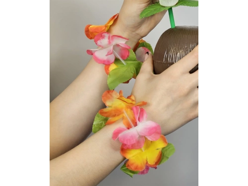 Zestaw hawajski pomarańczowo-różowy - 4 elementowy