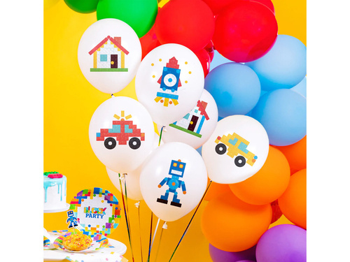 Balony lateksowe Klocki - 30 cm - 6 szt.