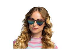 Okulary imprezowe festiwalowe w serca czarne lustrzane