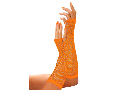 Rękawiczki z pomarańczowej siatki - 33 cm