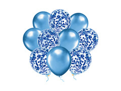 Zestaw balonów niebieski chrom - 30 cm - 10 szt.