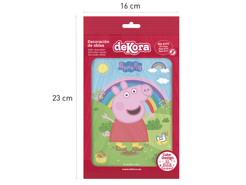 Dekoracje na tort Świnka Peppa - 14,8 x 21 cm - 8 szt.