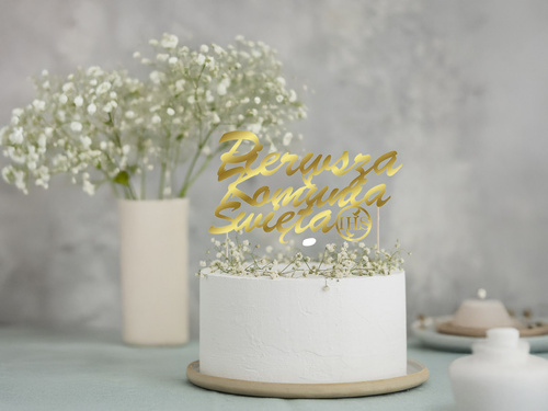 Topper na tort IHS I Komunia Święta - 1 szt.