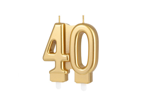 Świeczka na 40-tkę złota - 7,7 cm - 1 szt.
