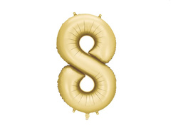 Balon foliowy złota cyfra 8 - 86 cm - 1 szt.