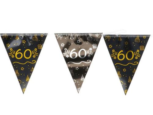 Baner flagi czarny na sześćdziesiąte urodziny - 400 cm - 1 szt.