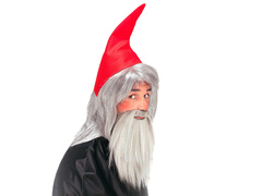 Czapka z brodą skrzata czerwona - 1 szt.