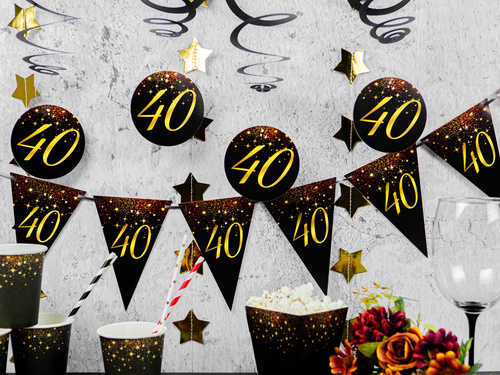 Baner flagi Sparkling na czterdzieste urodziny - 5 m