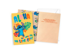 Kartka urodzinowa dla dziecka Stitch - 11 x 17 cm 1 szt.