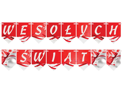 Baner flagi Wesołych Świąt - 5 m