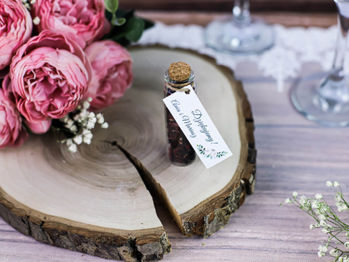 Personalizowane podziękowania dla gości - szklane buteleczki - 6 kpl.