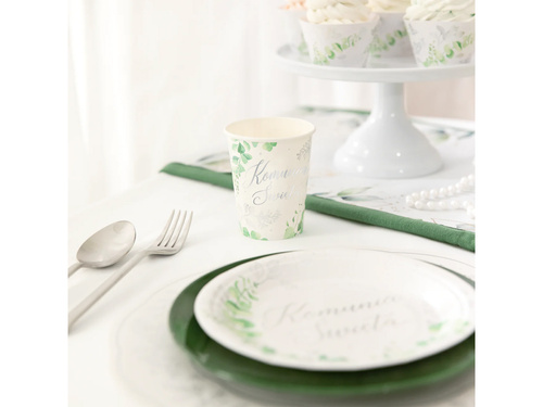 Talerzyki papierowe na Komunię Świętą - 18 cm - 6 szt.