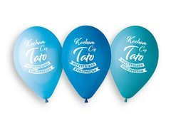 Balony lateksowe z nadrukiem Kocham Cię Tato - 33 cm - 5 szt.