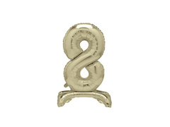 Balon foliowy stojący cyfra 8 złoty - 76 cm - 1szt.