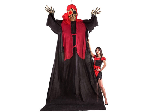 Dekoracja wisząca Szkielet Pirata ze świecącymi oczami - 1 szt.