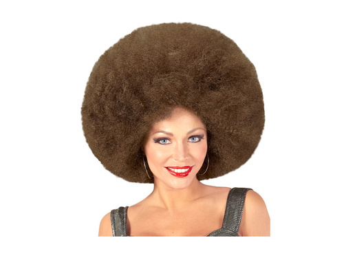 Duża peruka afro brązowa, wysokiej jakości