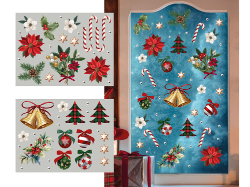 Dekoracja elektrostatyczna Poinsecja na Boże Narodzenie