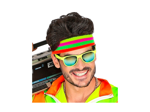 Neonowa wielokolorowa opaska sportowa na głowę