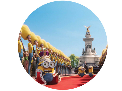 Dekoracyjny opłatek tortowy Minionki - 20 cm