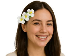 Hawajska przypinka kwiatek biały - 1 szt.