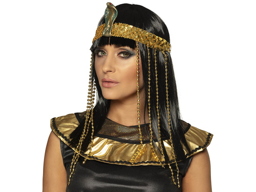 Peruka Egipska Królowa z opaska - 1 szt.