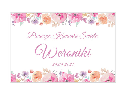 Plakat komunijny personalizowany - I Komunia Święta - 60x40 cm