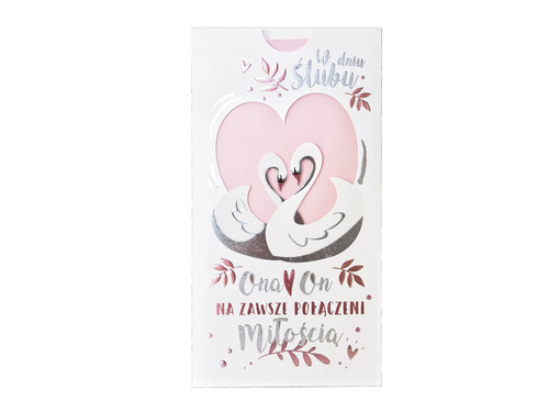 Kartka prezentowa na ślub z kopertą - 1 szt.