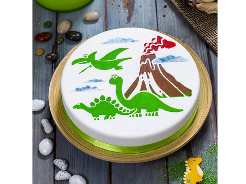 Szablon do dekoracji tortu Dinozaury - 1 szt.