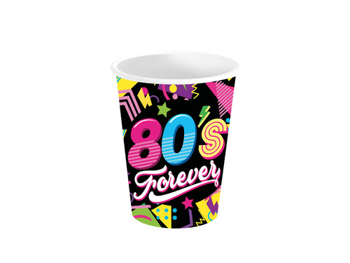 Kubeczki papierowe 80's Forever - 240 ml - 6 szt.