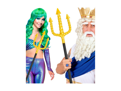 Składany złoty widły spiralne ze zwartym czarnym trzonkiem - 137 cm