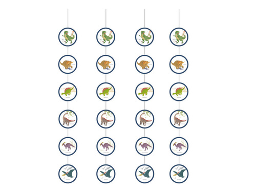Dekoracje wiszące Dinozaury - 130 cm - 4 szt.