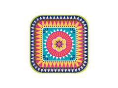 Talerzyki papierowe Boho Fiesta - 23 cm - 8 szt.