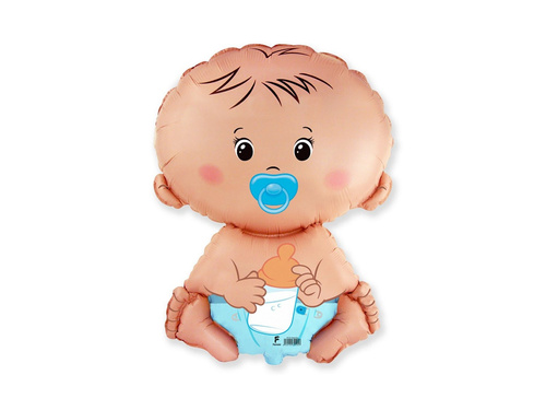 Balon foliowy do patyka - Dzidziuś chłopiec - 33 x 23 cm - 1 szt.