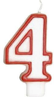 Świeczki cyferki z czerwoną obwódką - 40 - czterdziestka - 2 szt.