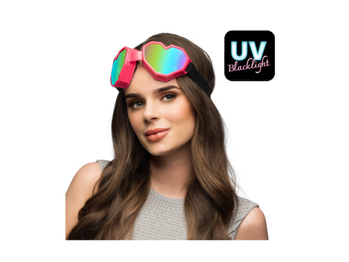 Okulary imprezowe Festilove serca różowe