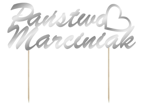 Topper na tort personalizowany na wesele - 15 cm