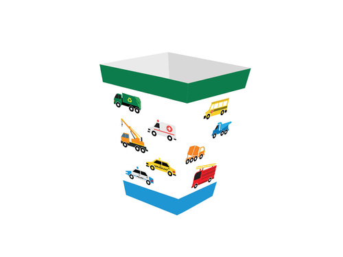 Pudełka na popcorn Samochodziki - 6 szt.