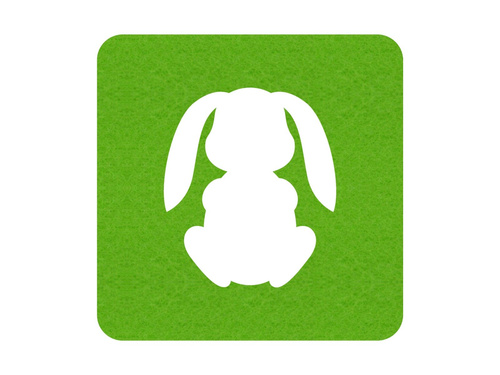 Podstawka kwadratowa pod kubek - Zajączek - 10 cm - 4 szt.