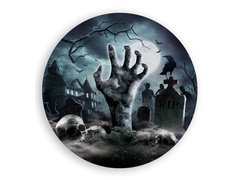 Talerzyki papierowe na Halloween Zombie - 23 cm - 6 szt.