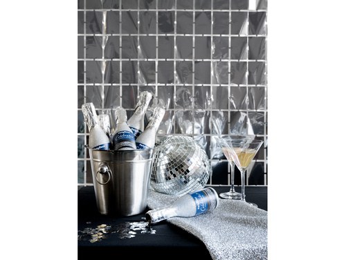 Tuba strzelająca butelka szampana srebrna - 20.5cm - 1 szt.